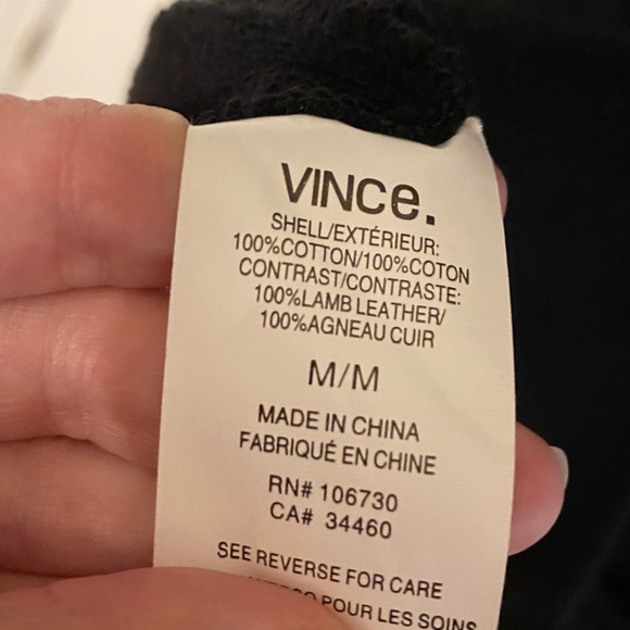 Vince Leather Trim Sweatshirt - Picture 7 of 8